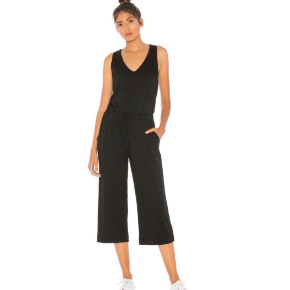 Beyond Yoga Farrah Black Cropped Jumpsuit XS